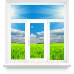 Трёхстворчатое окно, с одной активной створкой, 1700мм х 1900мм